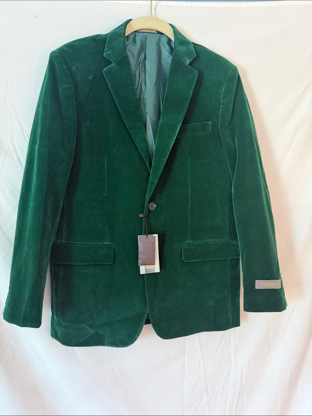 Emerald Velvet Boy's Blazer - Classic Single-Breasted Jacket